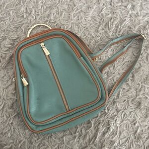 Valentina teal zipper backpack